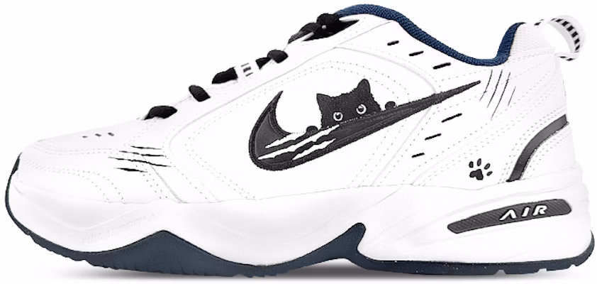 【客製化球鞋】Nike Air Monarch 4 球場精靈 黑貓 抓痕 酷炫 休閒 防滑增高 低筒 老爹鞋 男女款 黑白 Buy 【客製化球鞋】Nike Air Monarch 4 球場精靈 黑貓 抓痕 酷炫 休閒 防滑增高 低筒 老爹鞋 男女款 黑白
