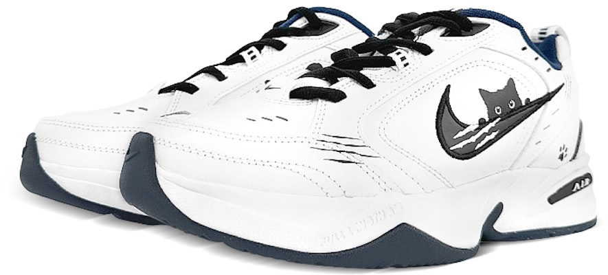 【客製化球鞋】Nike Air Monarch 4 球場精靈 黑貓 抓痕 酷炫 休閒 防滑增高 低筒 老爹鞋 男女款 黑白 Lookbook 【客製化球鞋】Nike Air Monarch 4 球場精靈 黑貓 抓痕 酷炫 休閒 防滑增高 低筒 老爹鞋 男女款 黑白