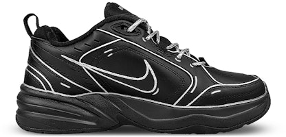 【定製球鞋】 Nike Air Monarch 4 黑武士 二維線條 酷炫暗黑 極簡風 低筒 老人鞋 男女款 黑灰 Order 【定製球鞋】 Nike Air Monarch 4 黑武士 二維線條 酷炫暗黑 極簡風 低筒 老人鞋 男女款 黑灰