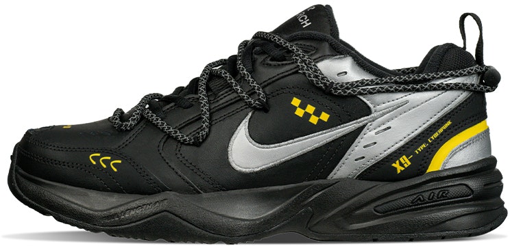 custom-shoes-nike-air-monarch-4-black-samurai-silver-wing