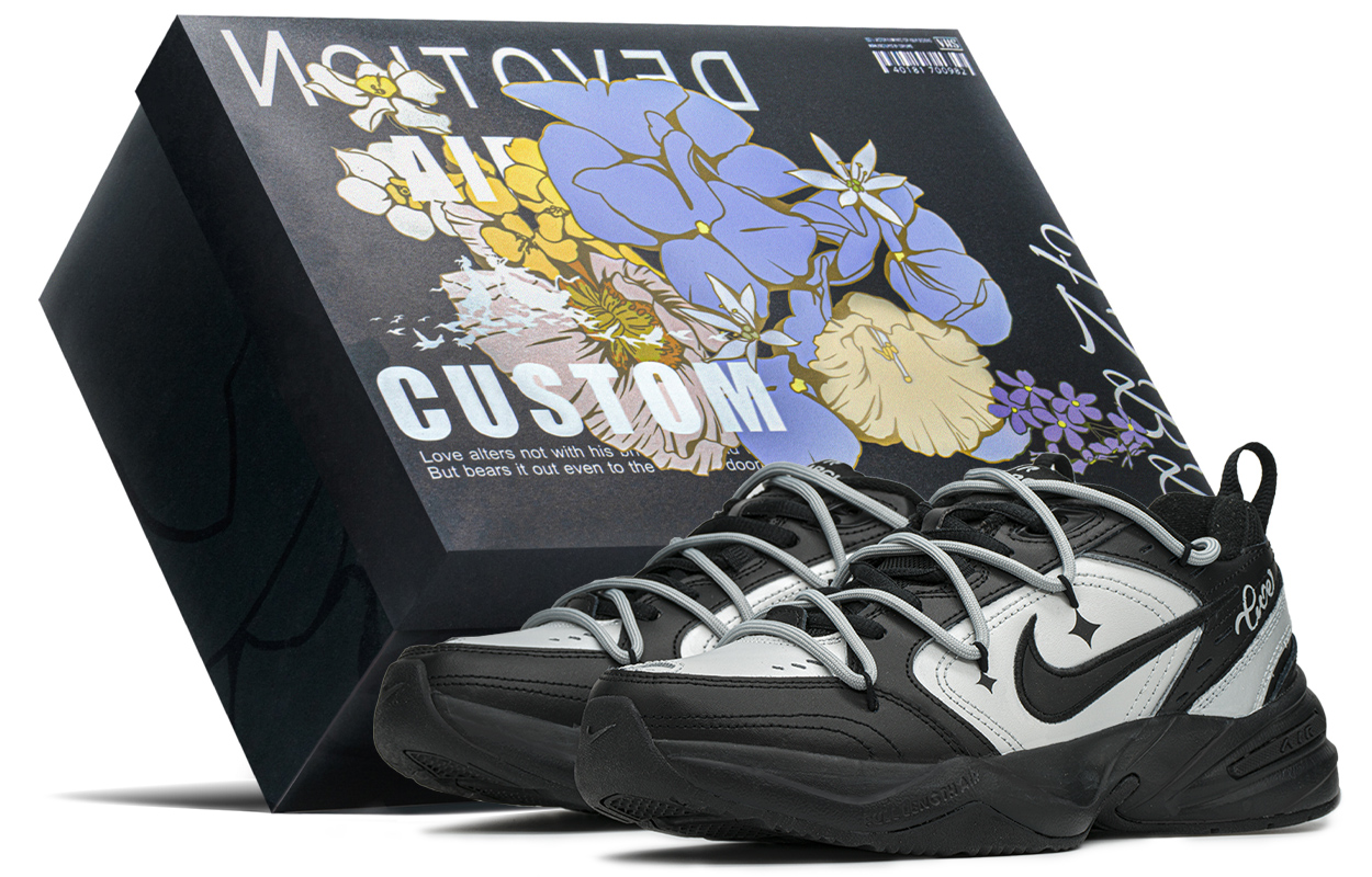 Buy [Sepatu Kustom] Nike Air Monarch 4 'Hitam Perak' 415445-001(TeamA-闪耀银星S-BOX)