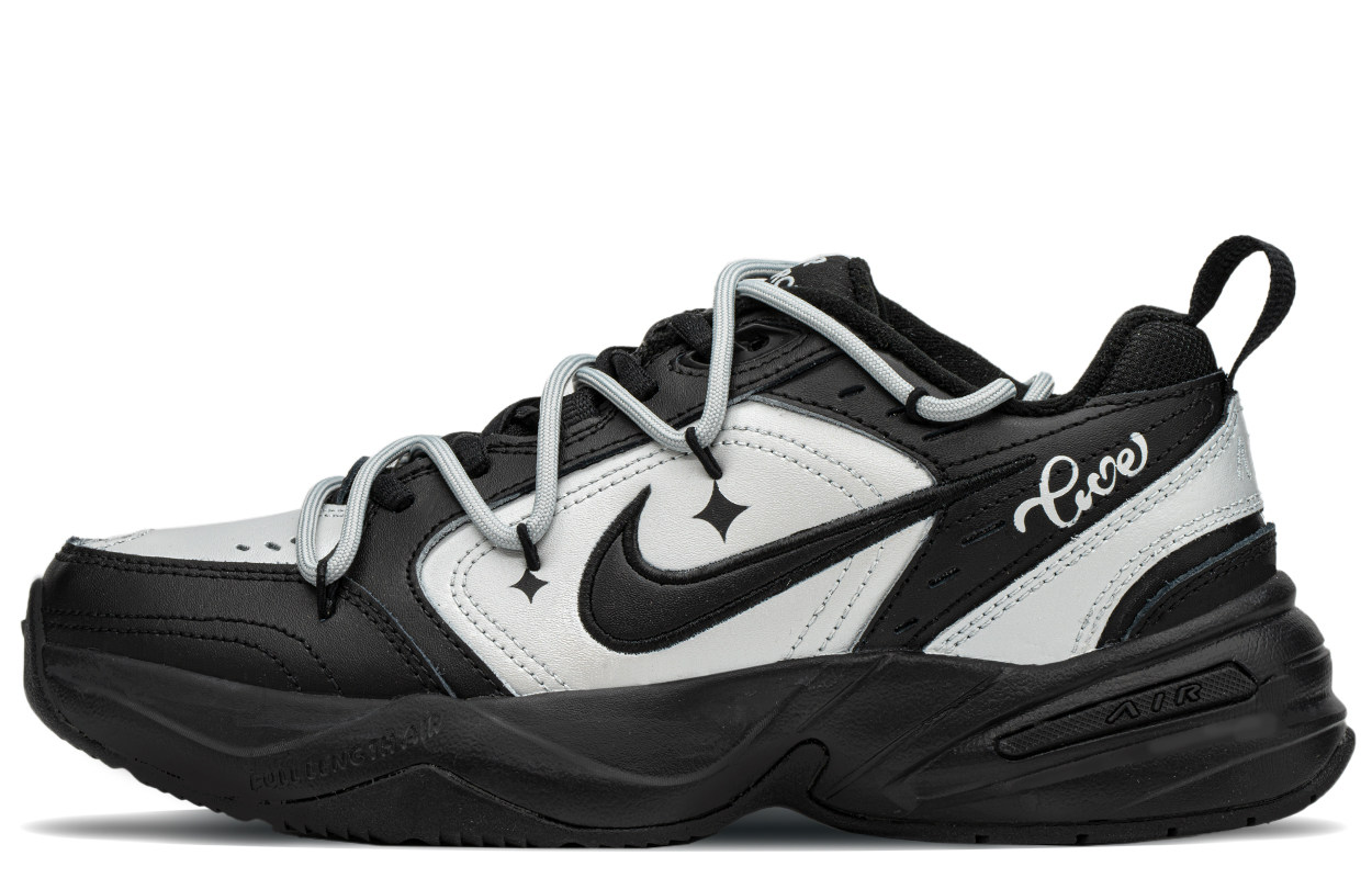 Order [Sepatu Kustom] Nike Air Monarch 4 'Hitam Perak' 415445-001(TeamA-闪耀银星S-BOX)