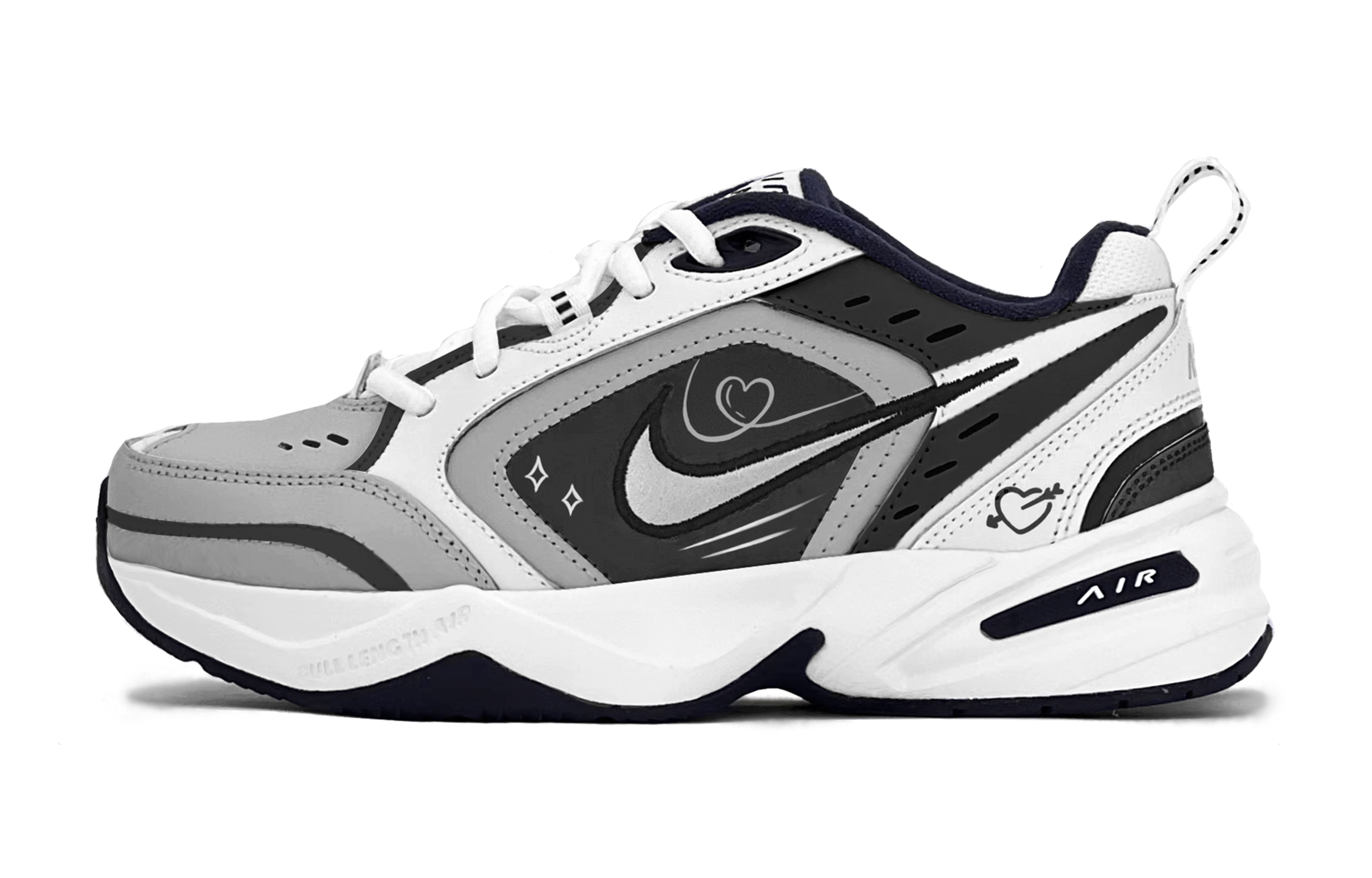 [Custom Shoes] Nike Air Monarch 4 'Black White'