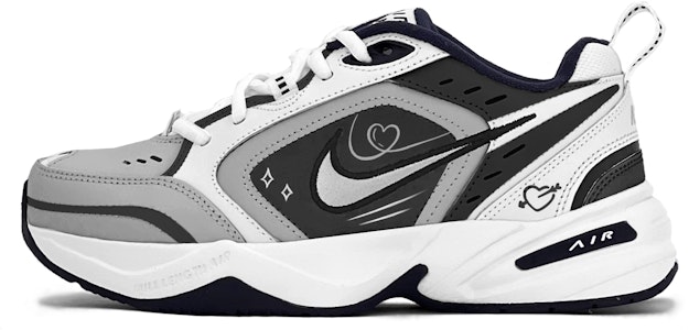 나이키 에어 모나크 4 '블랙 화이트' (커스텀) 415445-102(TeamS-经典黑灰爱心S-BOX) Buy 나이키 에어 모나크 4 '블랙 화이트' (커스텀) 415445-102(TeamS-经典黑灰爱心S-BOX)