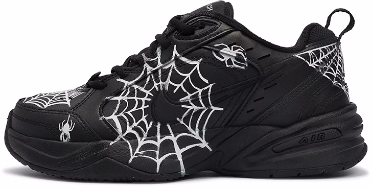 custom-shoes-nike-air-monarch-4-black-white-spider