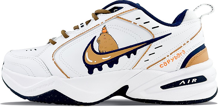 custom-shoes-nike-air-monarch-4-capibara-dumb-cute-brown-white