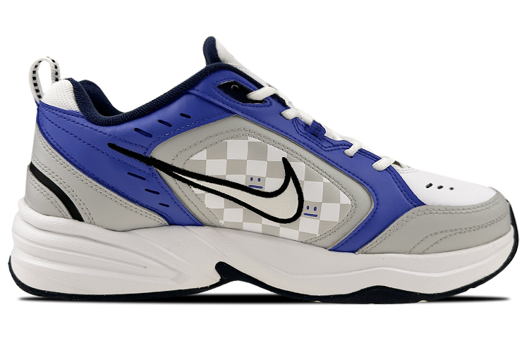 Order [Zapatos Personalizados] Nike Air Monarch 4 'Azul-Gris a Cuadros' 415445-102(Team叁-通用moh棋盘S-BOX)