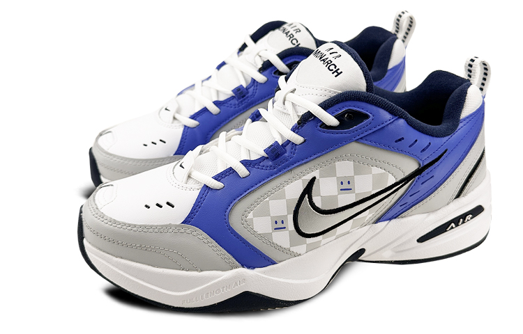 Lookbook [Zapatos Personalizados] Nike Air Monarch 4 'Azul-Gris a Cuadros' 415445-102(Team叁-通用moh棋盘S-BOX)