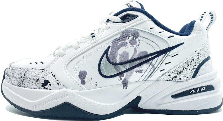 【客製化球鞋】 Nike Air Monarch 4 白藍 國風水墨 生肖猴 防滑耐磨 低筒 老爹鞋 男女同款 白藍 Buy 【客製化球鞋】 Nike Air Monarch 4 白藍 國風水墨 生肖猴 防滑耐磨 低筒 老爹鞋 男女同款 白藍