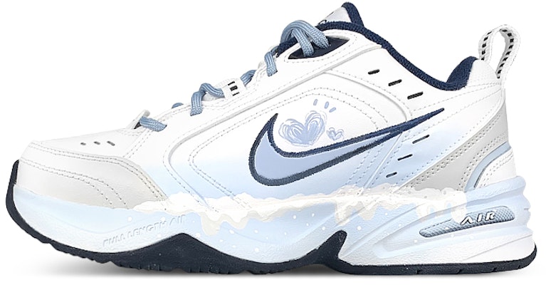 【定製球鞋】 Nike Air Monarch 4 聖誕告白 愛心 暈染 流淌 潑墨 低幫 老爹鞋 男女同款 白藍 Buy 【定製球鞋】 Nike Air Monarch 4 聖誕告白 愛心 暈染 流淌 潑墨 低幫 老爹鞋 男女同款 白藍