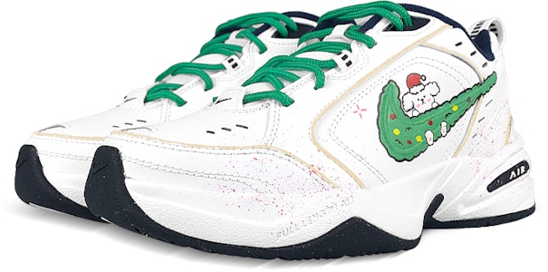 【客製化球鞋】Nike Air Monarch 4 白藍 禮盒 聖誕小狗 小紅帽 復古 出逃日記 低幫 老爹鞋 男女同款 白綠 Lookbook 【客製化球鞋】Nike Air Monarch 4 白藍 禮盒 聖誕小狗 小紅帽 復古 出逃日記 低幫 老爹鞋 男女同款 白綠