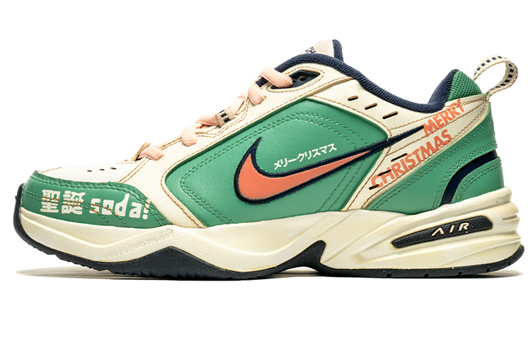 Buy [Kasut Custom] Nike Air Monarch 4 'Krismas Putih-Hijau' 415445-102(TeamB-男女款圣诞白绿)