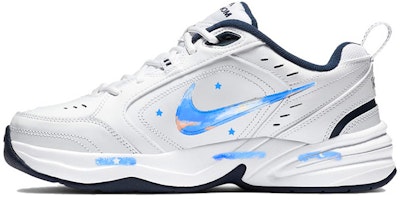 【定制球鞋】 Nike Air Monarch 4 科技宇宙 落月星河 舒適 復古經典 低幫 老爹鞋 男女同款 藍白 Buy 【定制球鞋】 Nike Air Monarch 4 科技宇宙 落月星河 舒適 復古經典 低幫 老爹鞋 男女同款 藍白