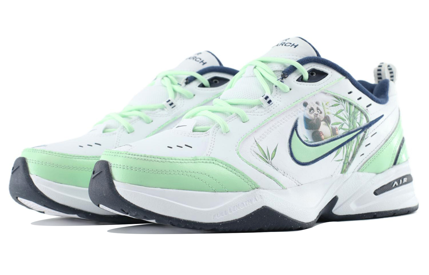 Shop [Kasut Custom] Nike Air Monarch 4 'Bamboo Hijau Panda' 415445-102（Team205-绿竹熊猫）