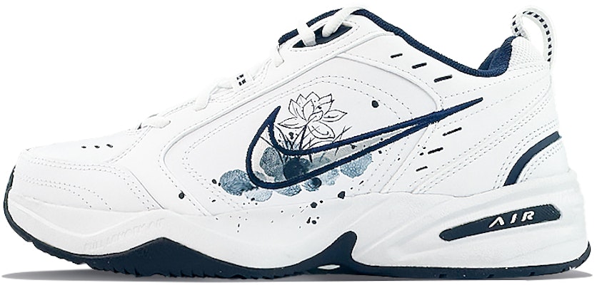 【訂製球鞋】Nike Air Monarch 4 球場精靈 國風荷花 水墨風 低筒 老爹鞋 男女同款 黑白 Buy 【訂製球鞋】Nike Air Monarch 4 球場精靈 國風荷花 水墨風 低筒 老爹鞋 男女同款 黑白