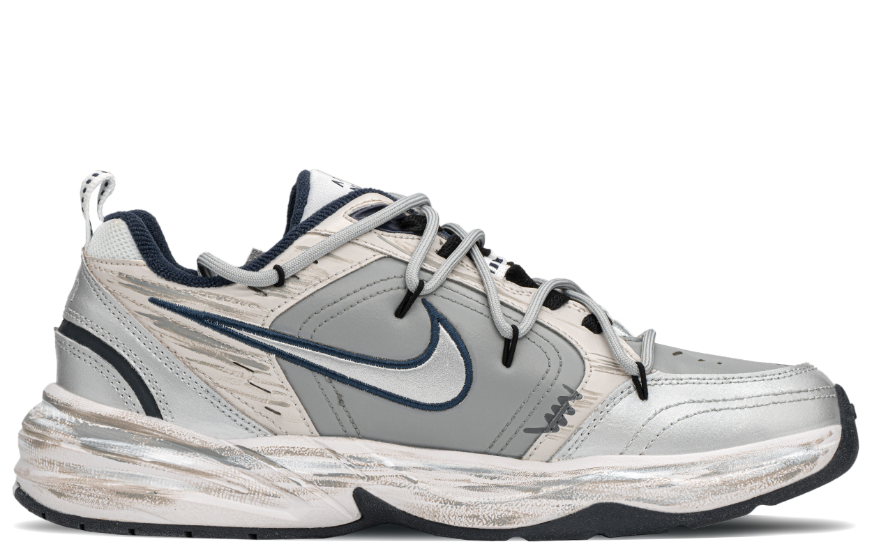 [Custom Shoes] Nike Air Monarch 4 'Liquid Silver Smiley' 圖 3