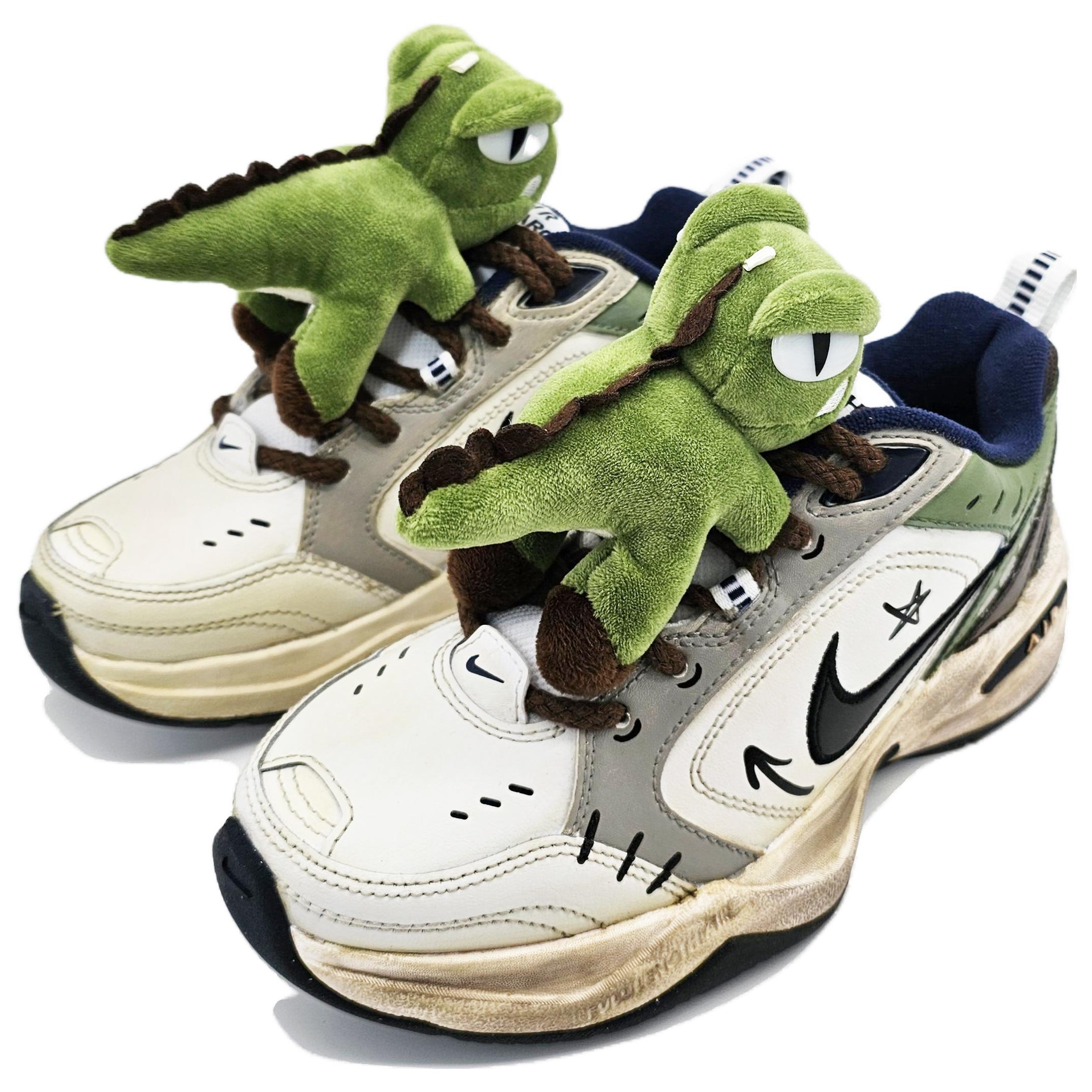 Shop 【カスタムシューズ】ナイキ エア モナーク 4 '抹茶ダイナソー - ホワイトグリーン' 415445-102（Team66-抹茶恐龙仔）