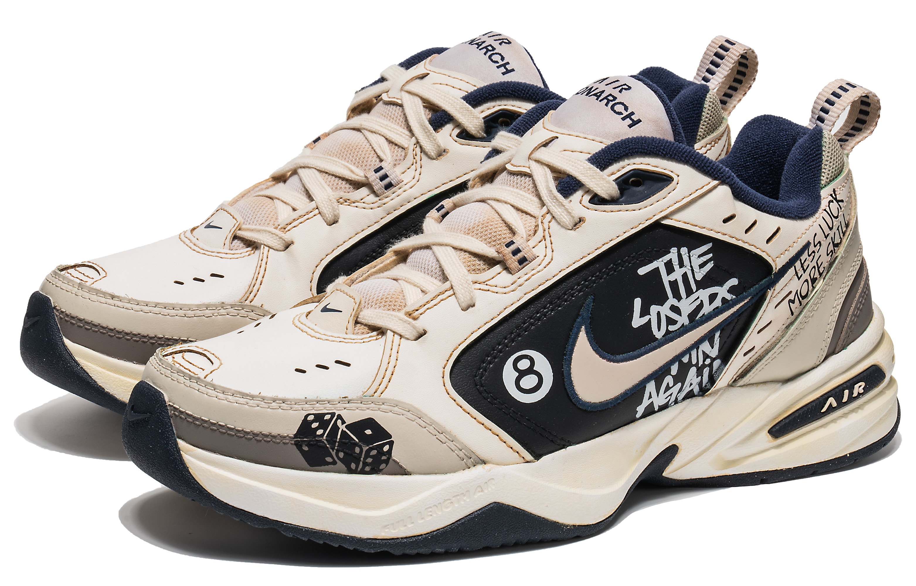 Lookbook 나이키 커스텀 에어 모나크 4 '모카 블랙' (Nike Custom Air Monarch 4 'Mocha Black') 415445-102(Team67男女款黑8M2K)