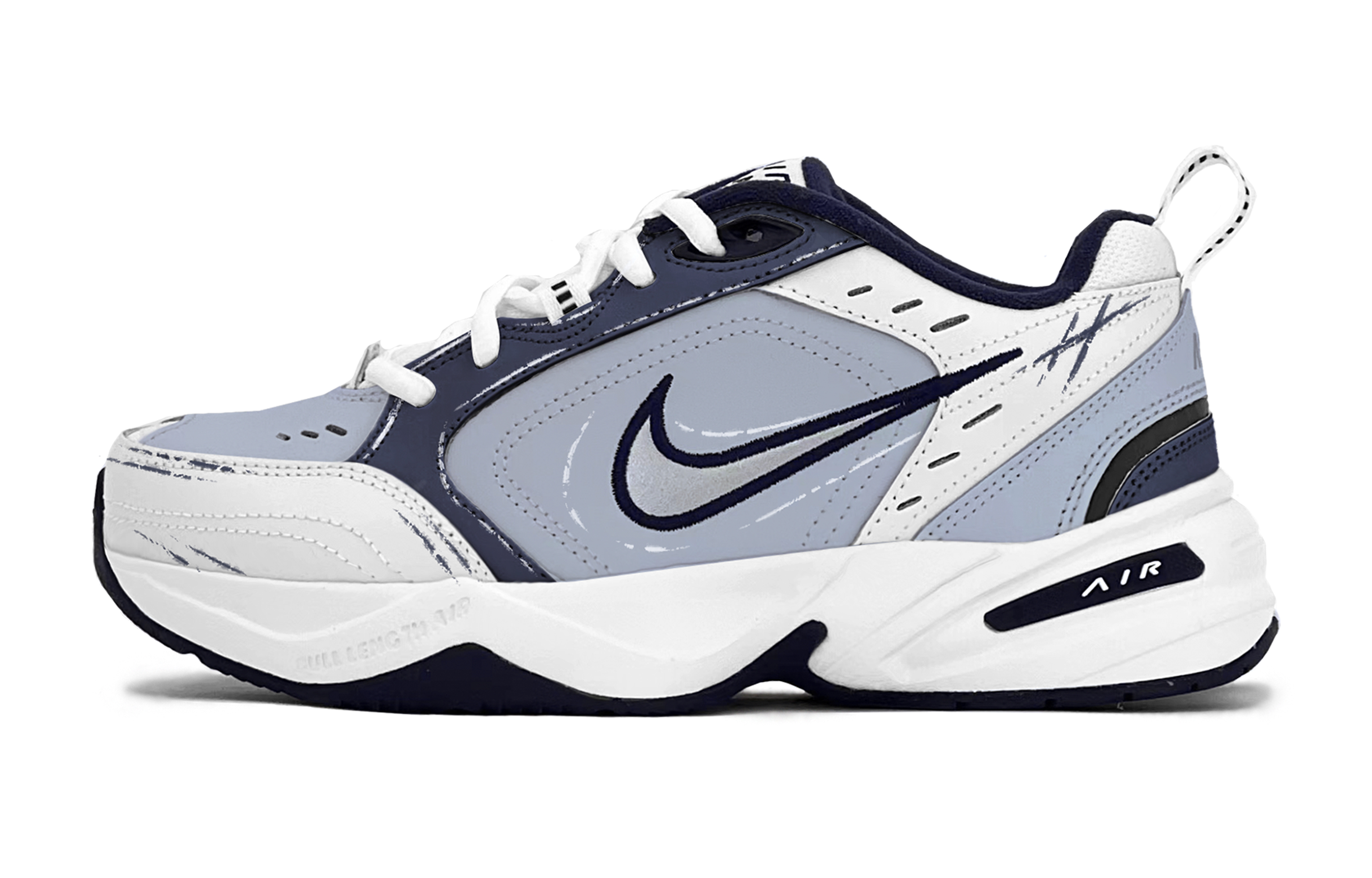 [Custom Shoes] Nike Air Monarch 4 'Morandi Grey-Blue'