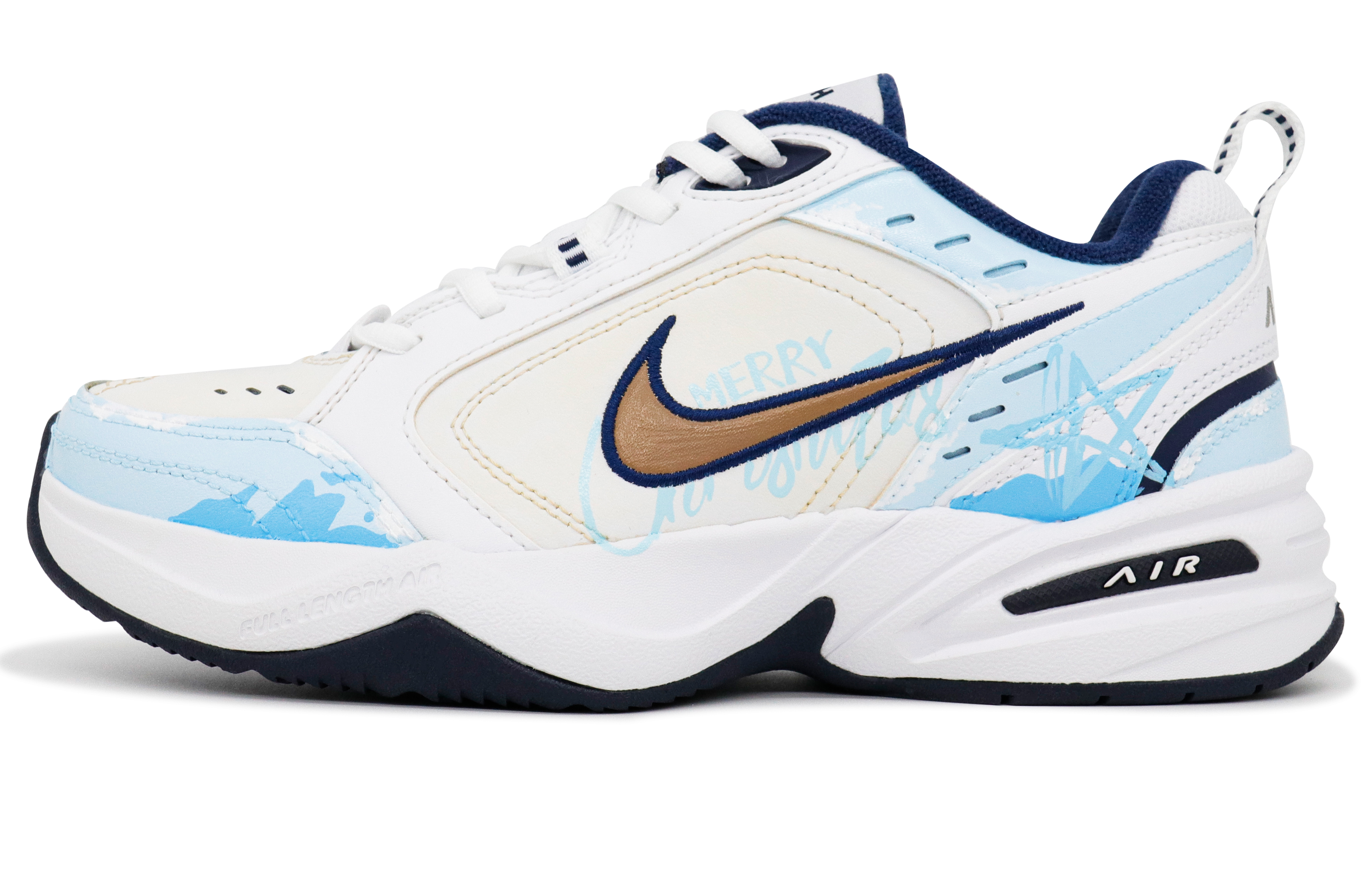 Buy [Kasut Custom] Nike Air Monarch 4 'Graffiti Biru Laut' 415445-102(Team201-男女款海洋秘境)