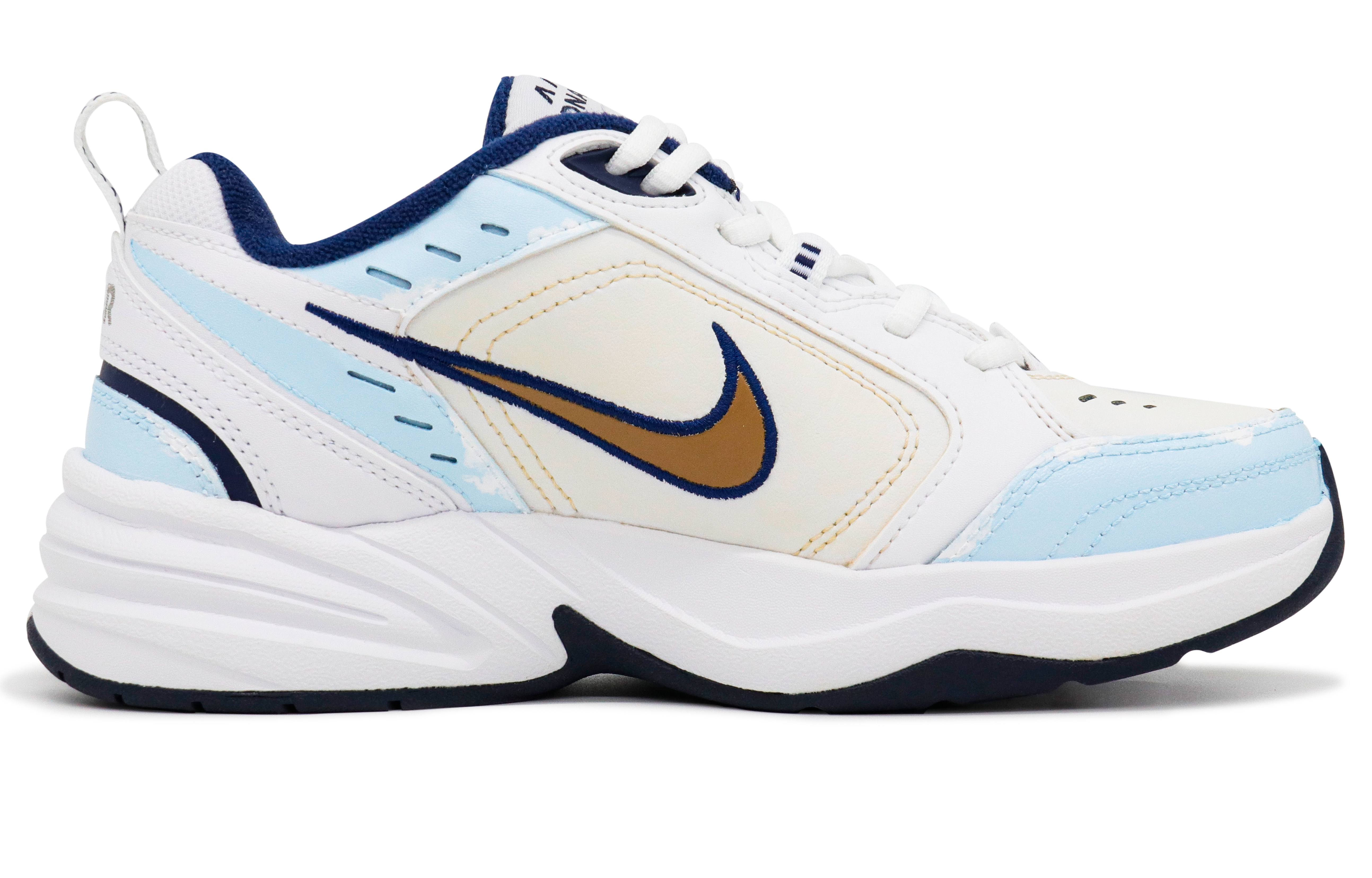 Lookbook [Kasut Custom] Nike Air Monarch 4 'Graffiti Biru Laut' 415445-102(Team201-男女款海洋秘境)