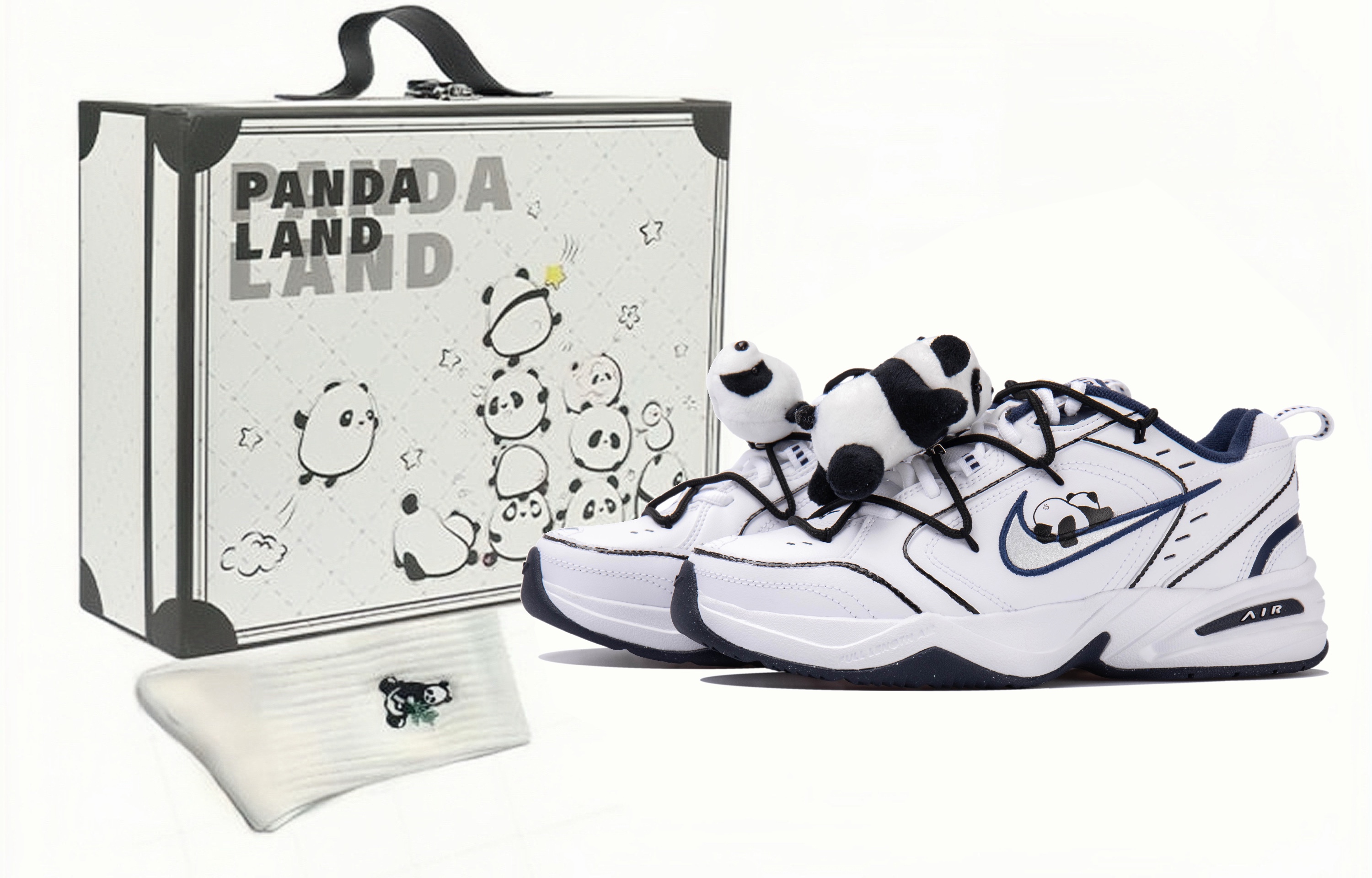[Custom Shoes] Nike Air Monarch 4 'Panda Plush Deconstructed'