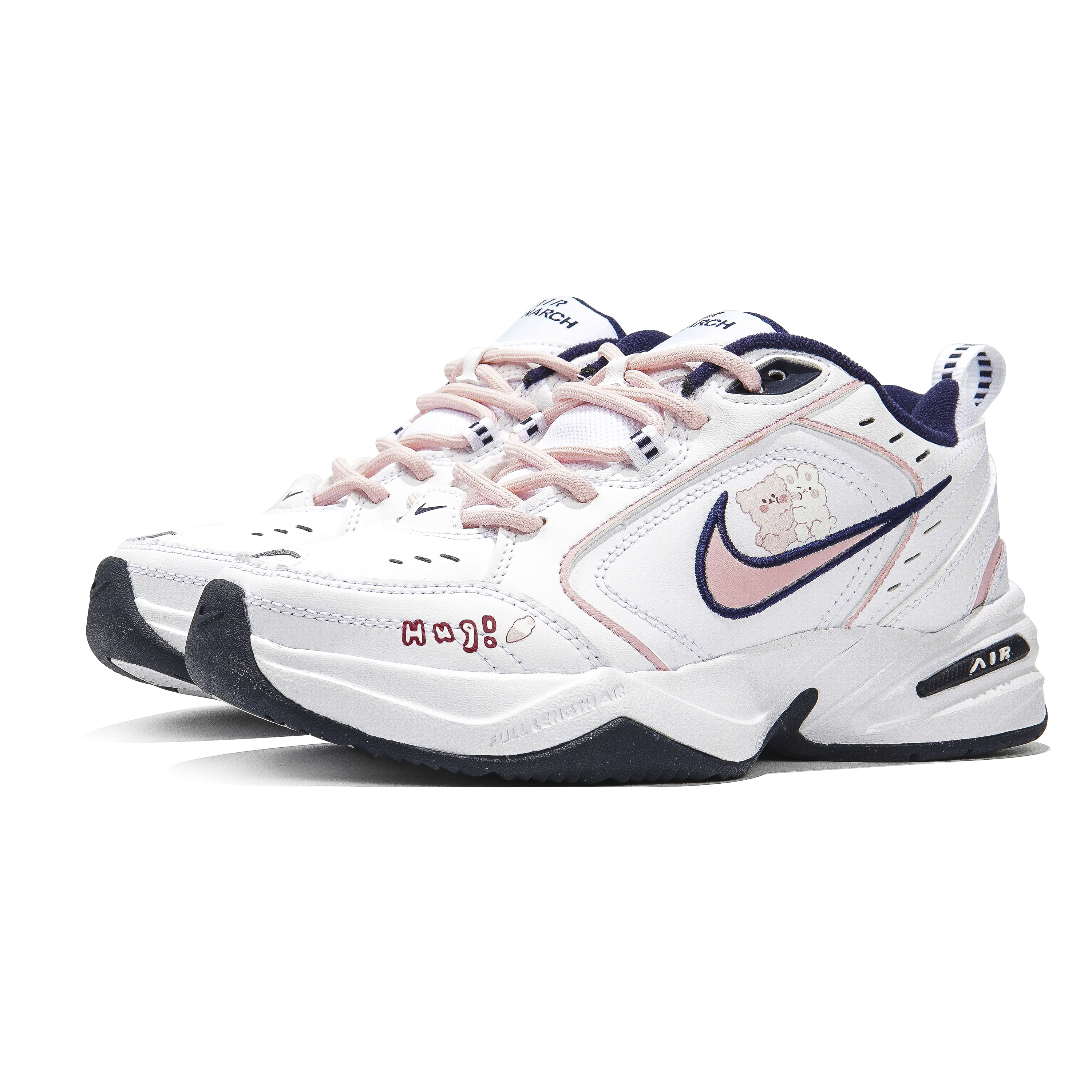 Lookbook [Kasut Custom] Nike Air Monarch 4 'Pink Teddy Bear' Kasut Beruang Teddy Pink 415445-102(Teamp-白粉抱抱熊）