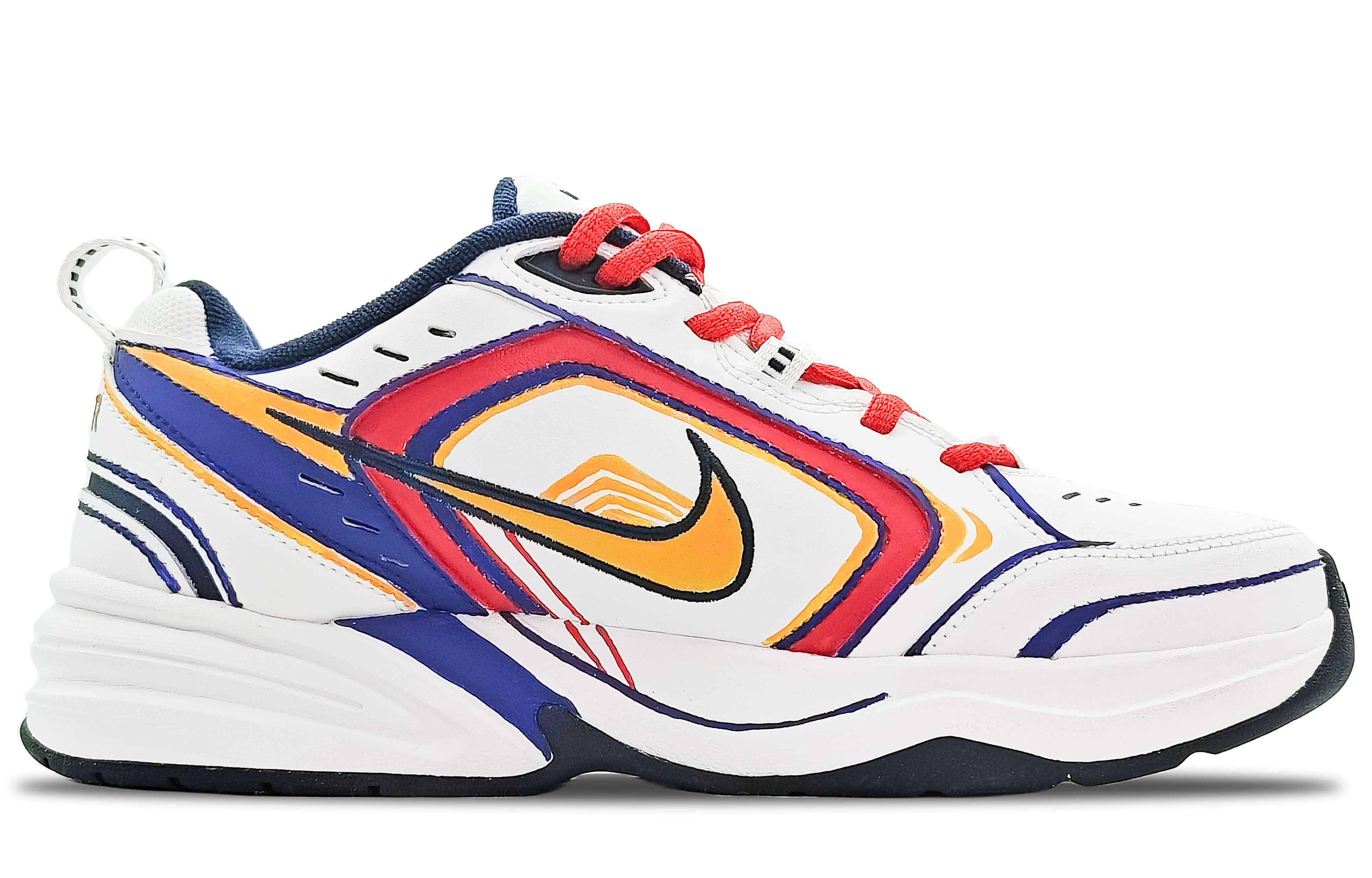 Order [カスタムシューズ] ナイキ エア モナーク 4 'レッド イエロー ブルー' 415445-102(Team188-风灵-红黄蓝白)