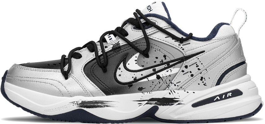 【專屬訂製球鞋】Nike Air Monarch 4 PU皮革 FZBB 流行主題 時尚 解構 未來功能 抗震 低筒 爸爸鞋 男女款 銀黑 Order 【專屬訂製球鞋】Nike Air Monarch 4 PU皮革 FZBB 流行主題 時尚 解構 未來功能 抗震 低筒 爸爸鞋 男女款 銀黑
