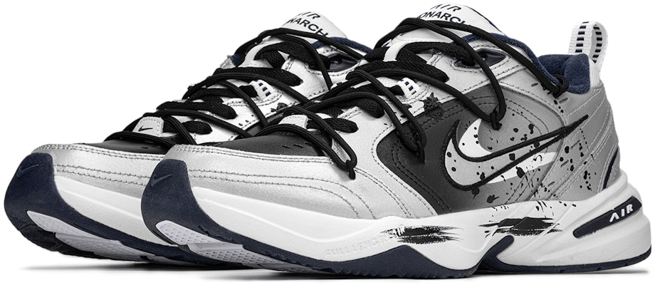 【專屬訂製球鞋】Nike Air Monarch 4 PU皮革 FZBB 流行主題 時尚 解構 未來功能 抗震 低筒 爸爸鞋 男女款 銀黑 Shop 【專屬訂製球鞋】Nike Air Monarch 4 PU皮革 FZBB 流行主題 時尚 解構 未來功能 抗震 低筒 爸爸鞋 男女款 銀黑