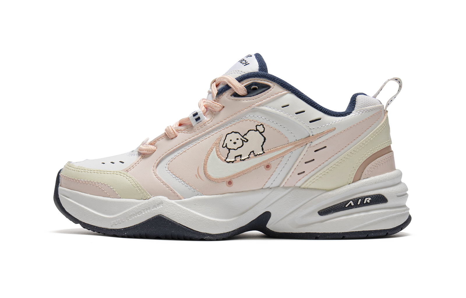 Order 【訂製球鞋】 Nike Air Monarch 4 小狗碎片 滑板比熊 可愛 百搭 小眾 防滑耐磨 低筒 老爹鞋 男女同款 粉白黃