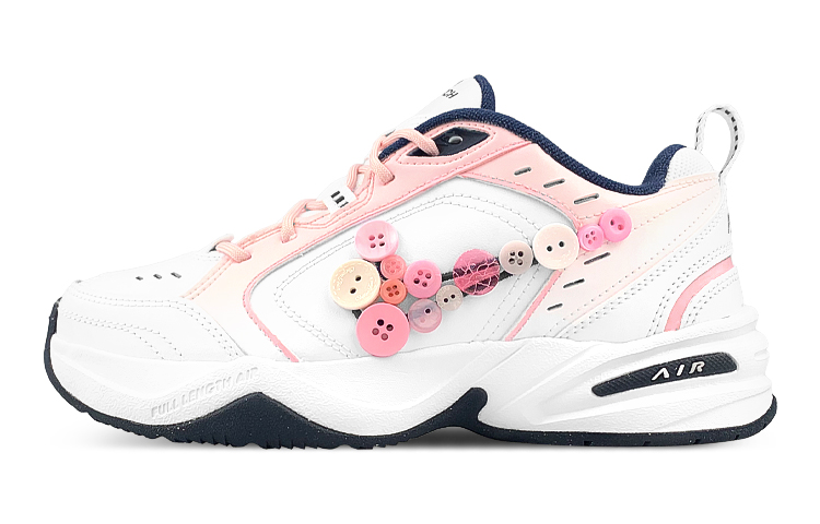 Order [Kasut Custom] Nike Air Monarch 4 'Putih-Pudar Merah Jambu' 415445-102(Team47-M4纽扣)