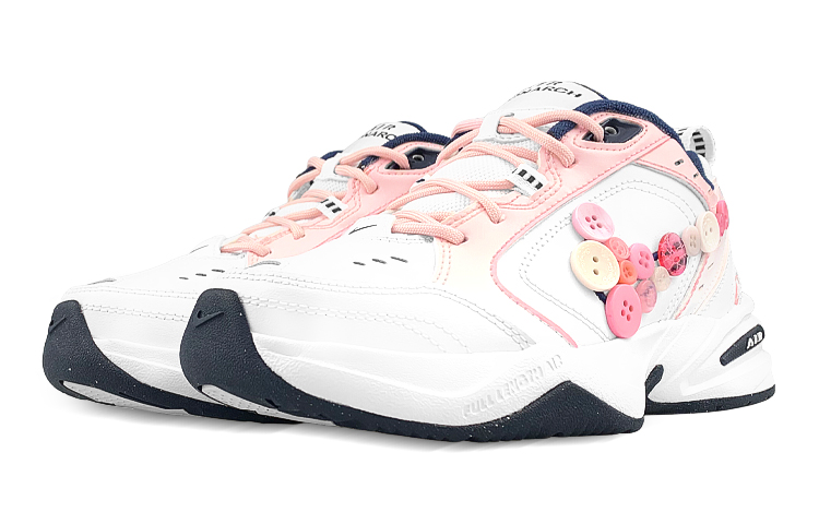 Shop [Kasut Custom] Nike Air Monarch 4 'Putih-Pudar Merah Jambu' 415445-102(Team47-M4纽扣)