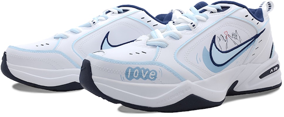 【カスタムシューズ】ナイキ エアモナーク 4 『ホワイトブルー』 415445-102(Team125-携手一生&蓝白) Shop 【カスタムシューズ】ナイキ エアモナーク 4 『ホワイトブルー』 415445-102(Team125-携手一生&蓝白)