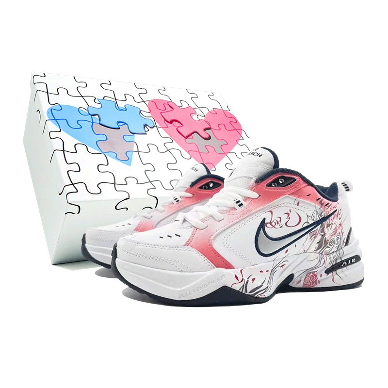 [Custom Shoes] Nike Air Monarch 4 'White Navy - Floral Daji'