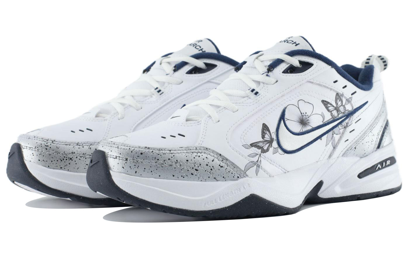 Shop Zapatillas Nike Air Monarch 4 'Blanco Azul Marino - Mariposa Tinta' 415445-102（Team205-蝶恋花）