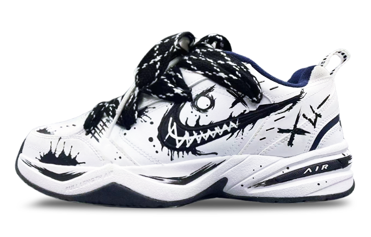 Order 나이키 에어 모나크 4 커스텀 '화이트 네이비' 415445-102(Team75-男女同款恶魔降临黑白)