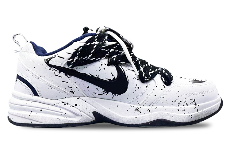 Lookbook 나이키 에어 모나크 4 커스텀 '화이트 네이비' 415445-102(Team75-男女同款恶魔降临黑白)