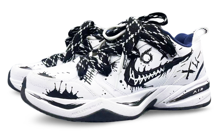 Shop 나이키 에어 모나크 4 커스텀 '화이트 네이비' 415445-102(Team75-男女同款恶魔降临黑白)