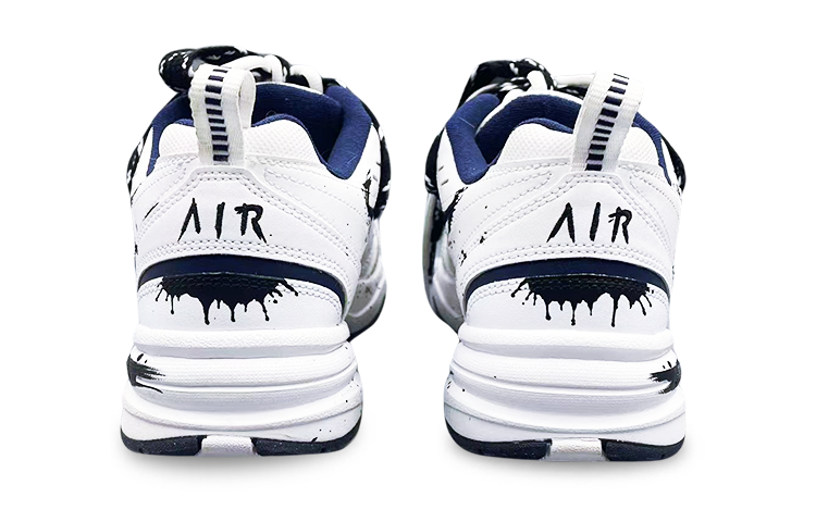 Details for 나이키 에어 모나크 4 커스텀 '화이트 네이비' 415445-102(Team75-男女同款恶魔降临黑白)