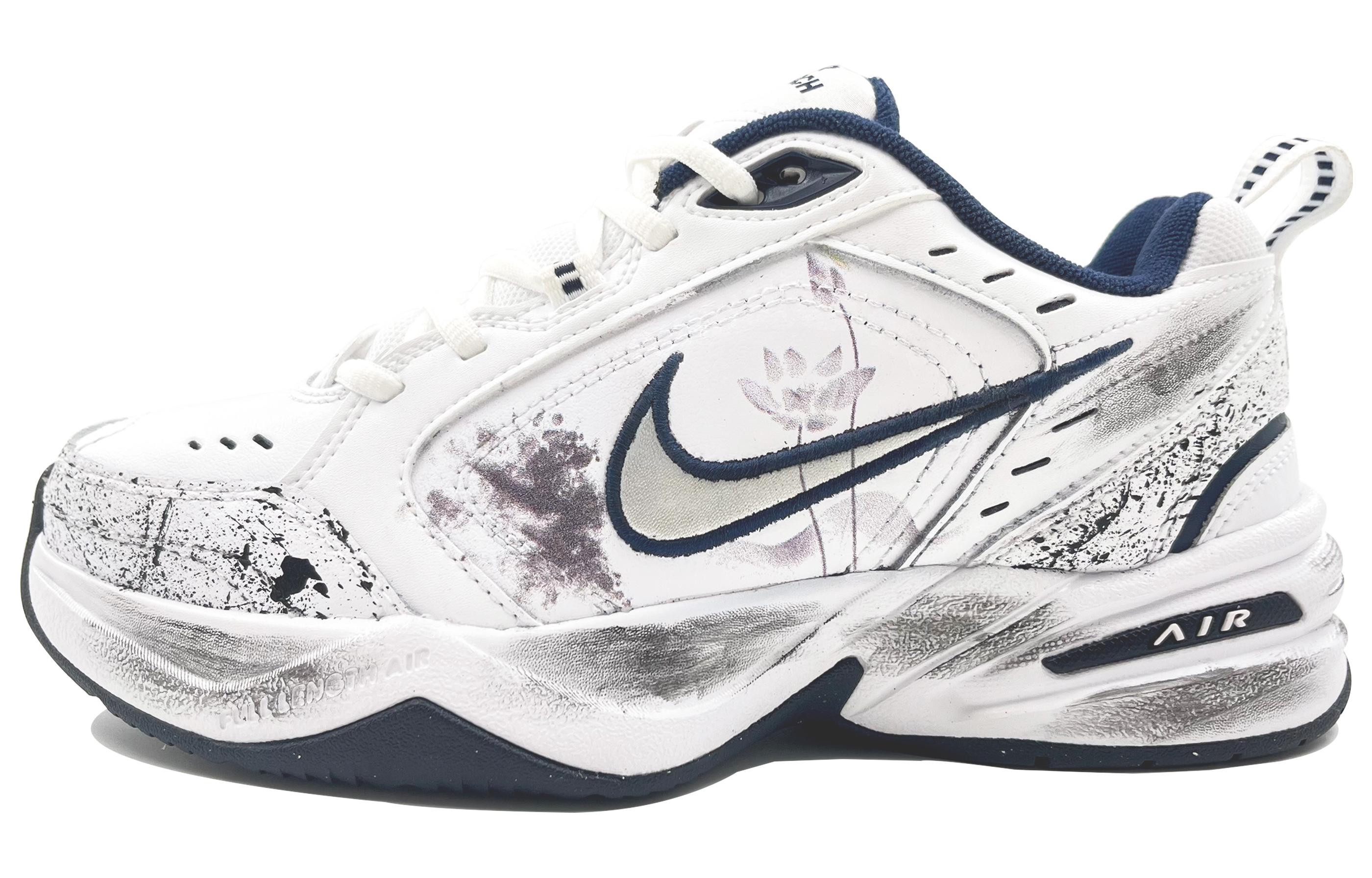 Buy [Kasut Custom] Nike Air Monarch 4 'Putih Navy Pemandangan Cina' 415445-102(Team113-山水荷花)