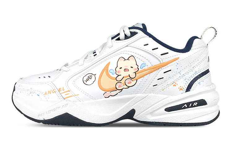 Buy [Custom Shoes] Nike Air Monarch 4 'White Navy Dozing Kitty'