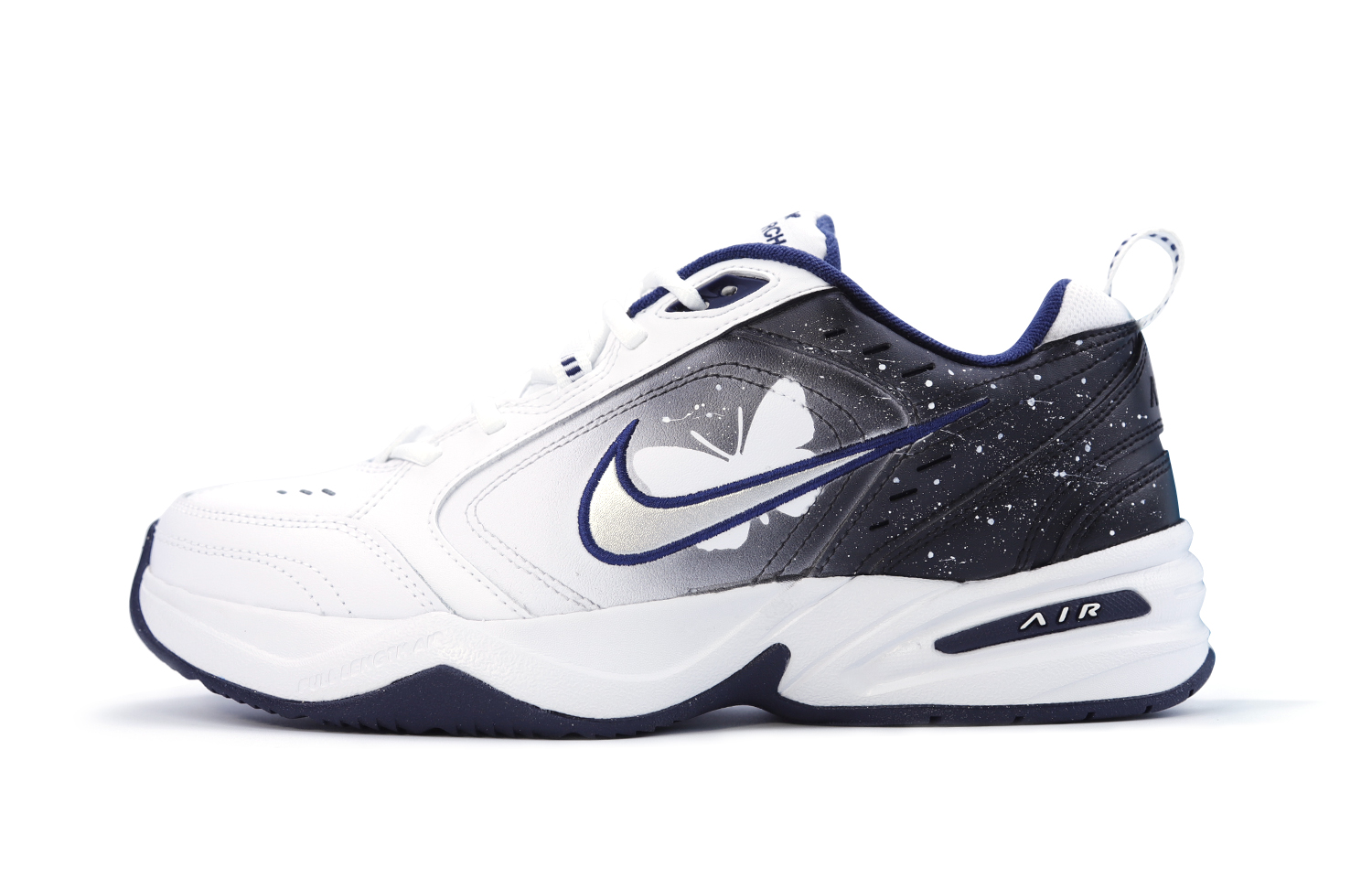 [Custom Shoes] Nike Air Monarch 4 'White Navy Meteor Butterfly'