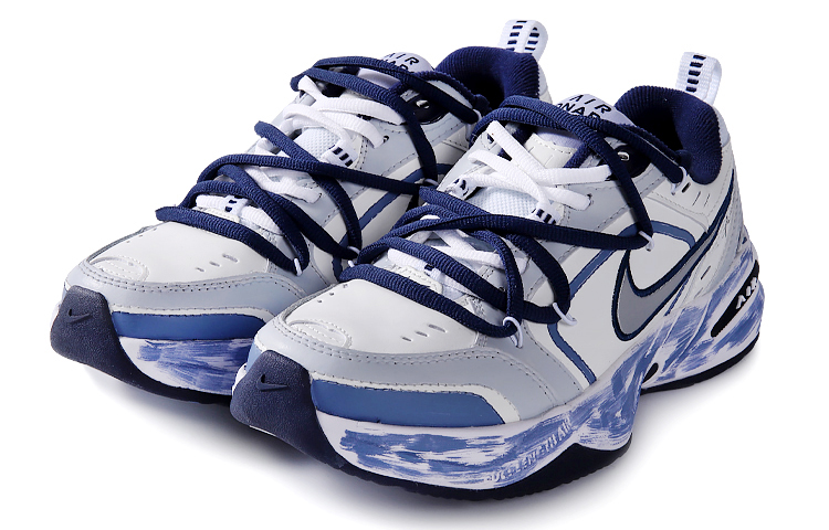 Lookbook [Kasut Custom] Nike Air Monarch 4 'Putih Navy Pendaratan di Bulan' 415445-102(Team77-月球之上)