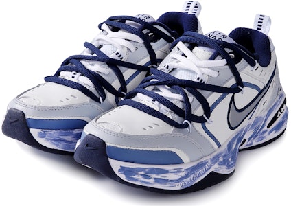 【定制球鞋】 Nike Air Monarch 4 白色海軍藍 月球之上 復古經典 耐磨 低筒 老爹鞋 男女同款 藍白 Lookbook 【定制球鞋】 Nike Air Monarch 4 白色海軍藍 月球之上 復古經典 耐磨 低筒 老爹鞋 男女同款 藍白