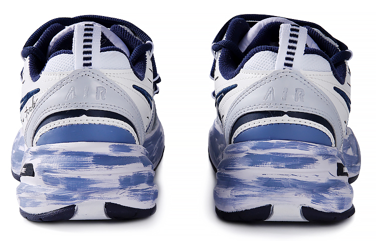 Shop [Kasut Custom] Nike Air Monarch 4 'Putih Navy Pendaratan di Bulan' 415445-102(Team77-月球之上)