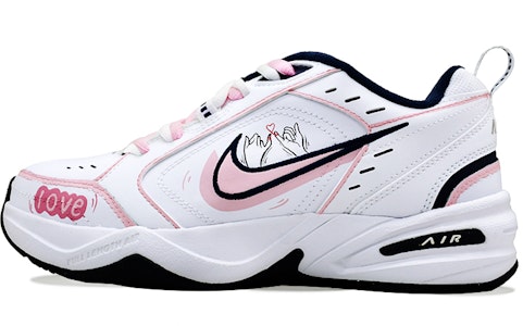 【訂製球鞋】 Nike Air Monarch 4 PU 白色 Naw 攜手一生 舒適耐磨 耐磨支撐 低筒 爸爸鞋 男女同款 白粉 Order 【訂製球鞋】 Nike Air Monarch 4 PU 白色 Naw 攜手一生 舒適耐磨 耐磨支撐 低筒 爸爸鞋 男女同款 白粉