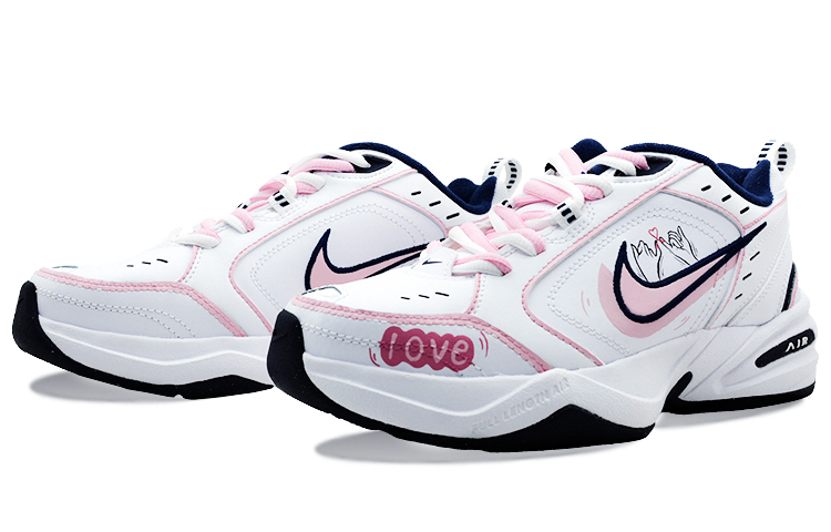 Shop [Kasut Custom] Nike Air Monarch 4 'Putih Merah Jambu' 415445-102(Team125-携手一生)