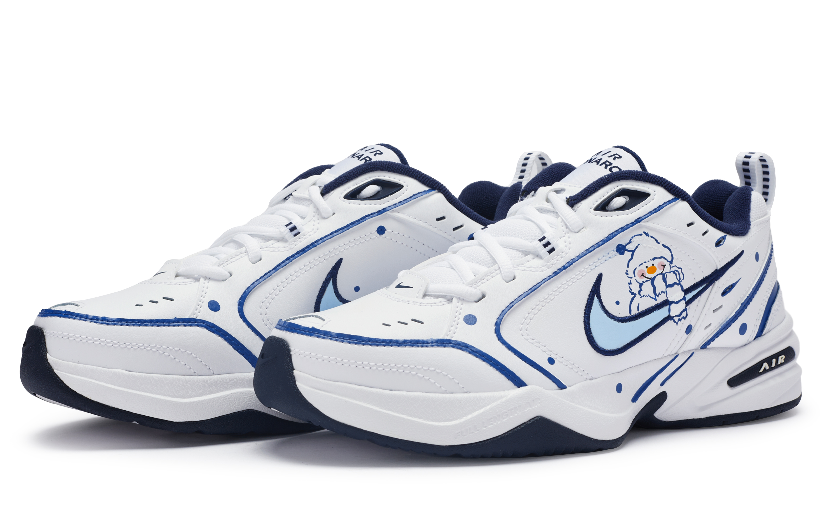 Lookbook 【定制球鞋】 Nike Air Monarch 4 811製造 治癒系 雪墩墩 小清新 低幫 老爹鞋 男女同款 白藍