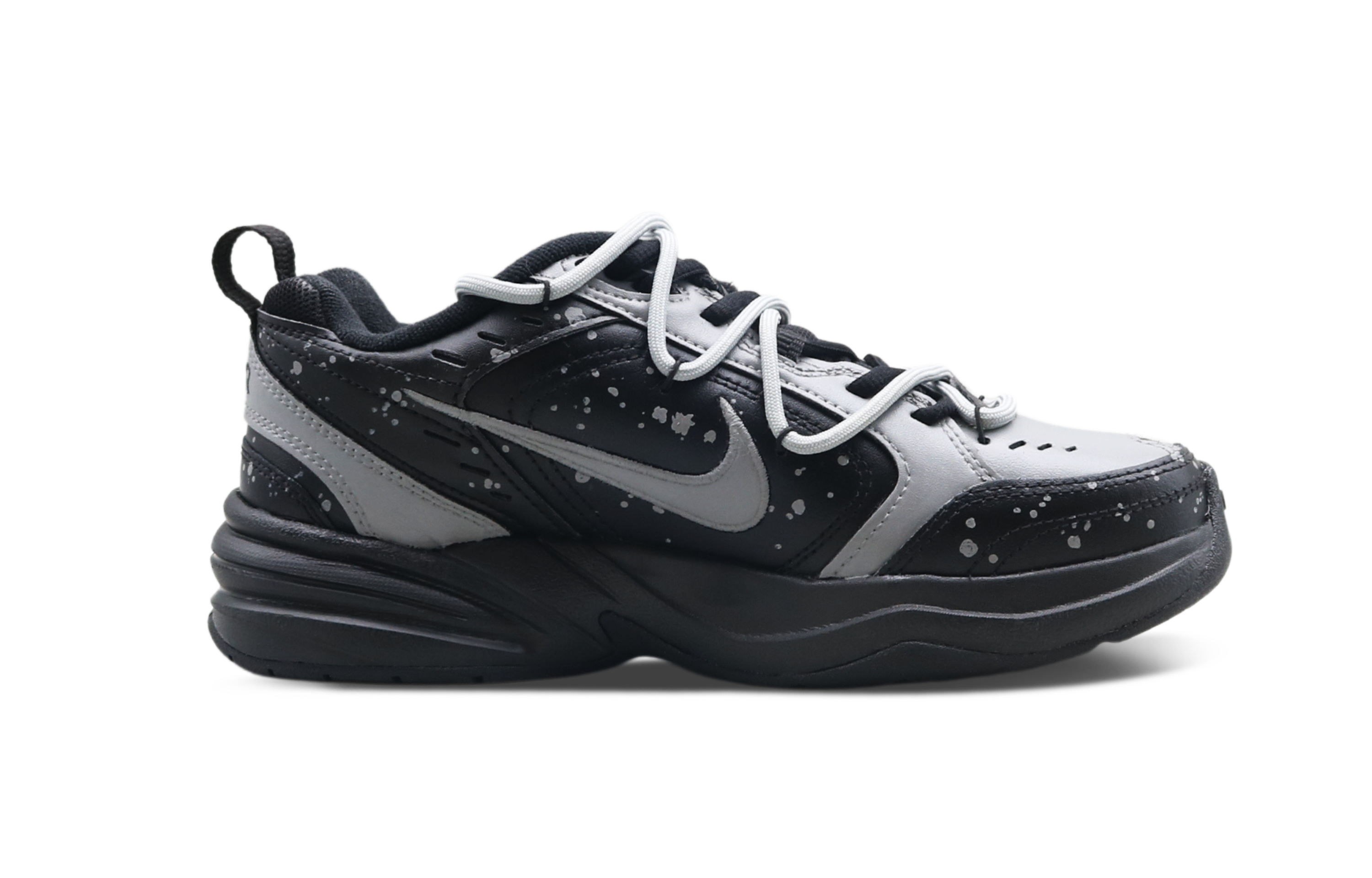 Order [Sneakers Personalizzate] Nike Air Monarch 4 Low Dad ''Coconut Grey Earl Splatter'' 415445-001(team8-男女同款椰子灰伯爵黑灰)